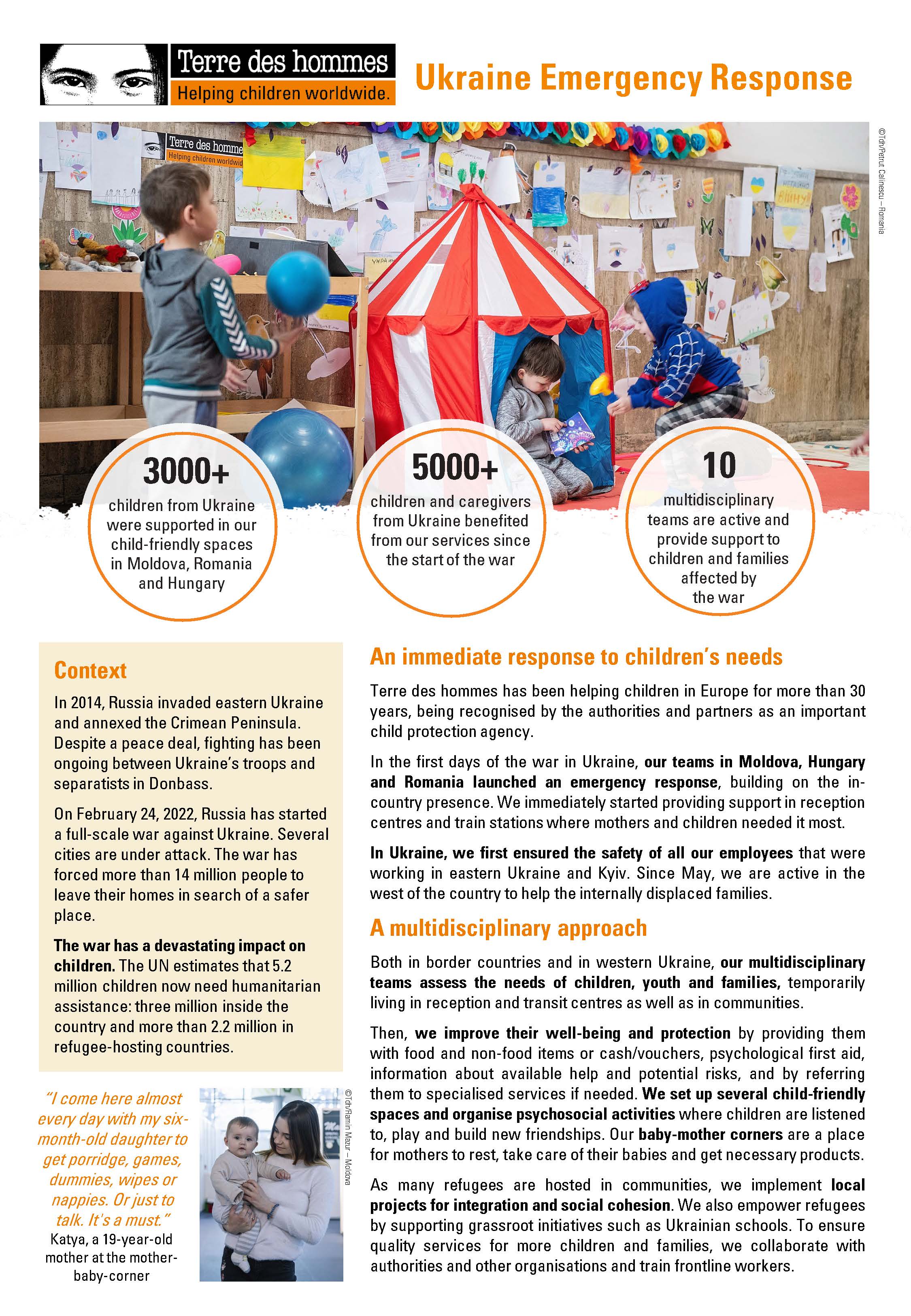 Two-pager: Ukraine emergency response 