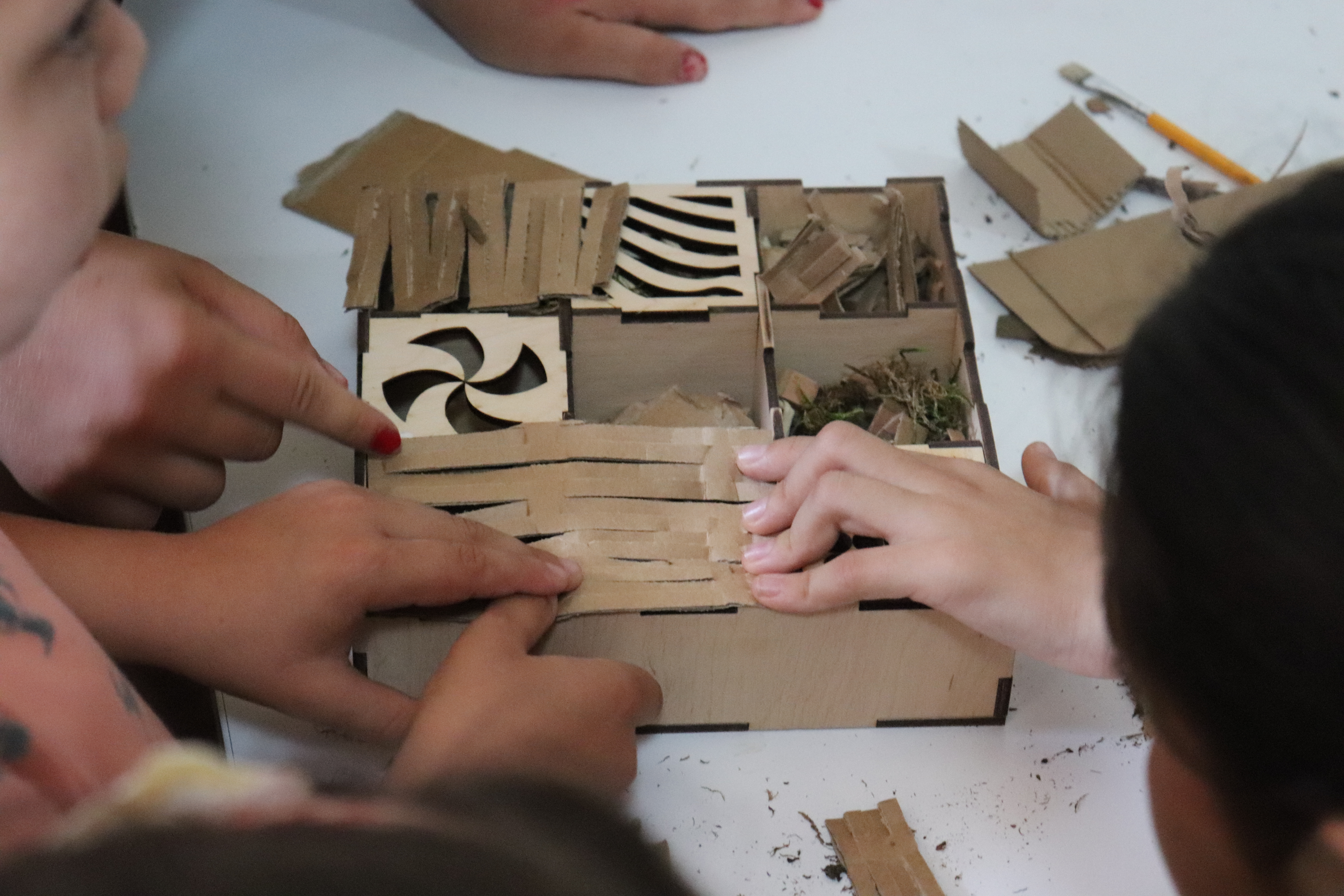 Bug hotel made of cardboard