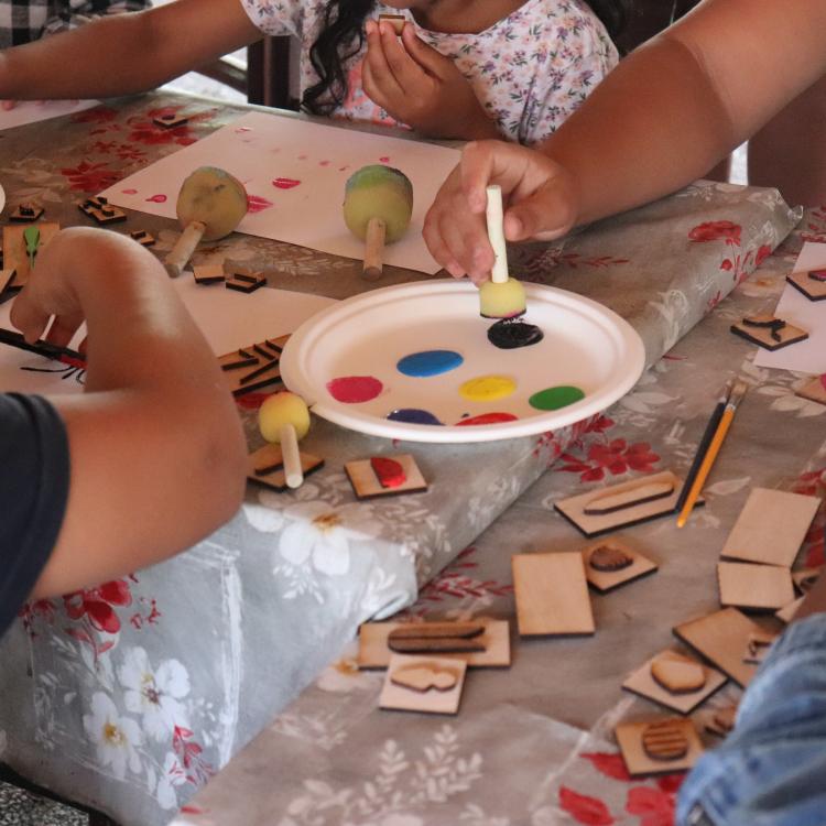Children crafting at the Bug Camp